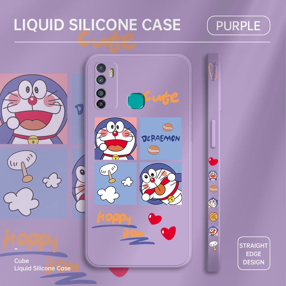 ZeroQiQi for Infinix Hot 9 Case Cartoon Cat Phone Cover Soft Full Lens Protection Case Ultra Thin Soft Liquid Silicone Phone Case