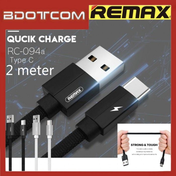 Remax metal 2 meter (very long)  2.4A super Fast charging metal cable - (TYPE-C) Samsung, one plus, xioami, realme,oppo,huawei,infinx and others
