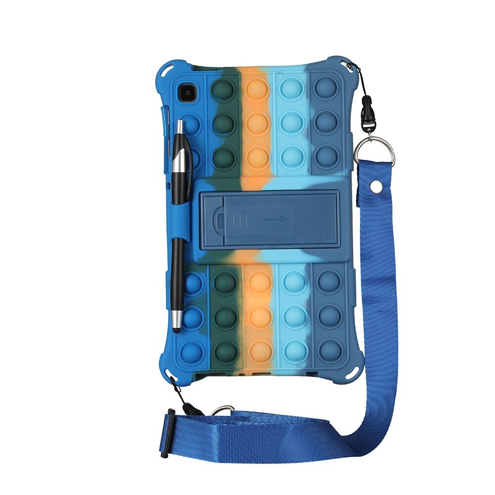 Soft Silicone Kids Case for Samsung Galaxy A 7 lite 8.7 2021 SM-T220 SM-T225 SM-T290  Funda Kickstand Cover with Strap