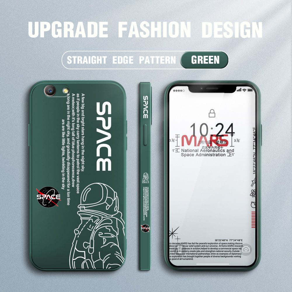 Jizetin for OPPO F1S Case NASA Astronaut Design Side Design Phone Case Square Edge Pattern Liquid Silicone Cases Full Cover Camera Shockproof Protective Case