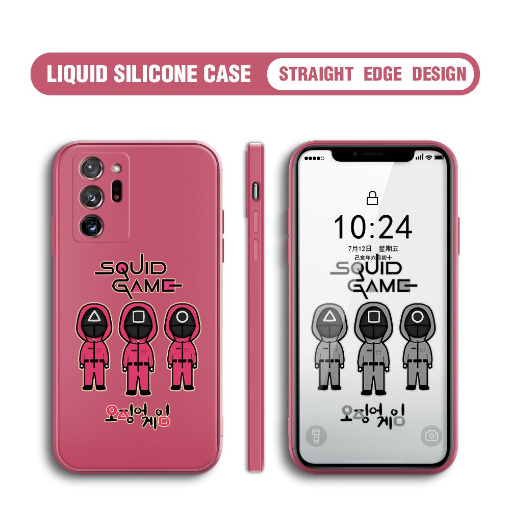 Jizetin for Samsung Galaxy Note 20 Ultra Case Trend Cartoon Korean Squid Phone Cover Liquid Silicone Case Phone Protective Case