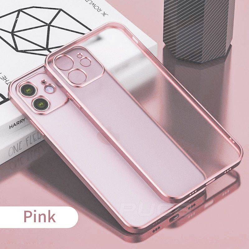Luxury Classic Plating Frame Transparent Case For iPhone 11 12 13 Pro Max Mini X XS XR 7 8 Plus SE 2020 Soft Slim Silicone Cover