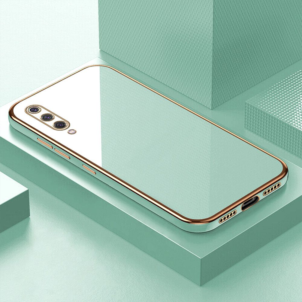 Luxury 6D Plating Soft Casing Silicone Square Frame Phone Case For Xiaomi 9 Case Shiny Bling Back Cover + Free Lanyard
