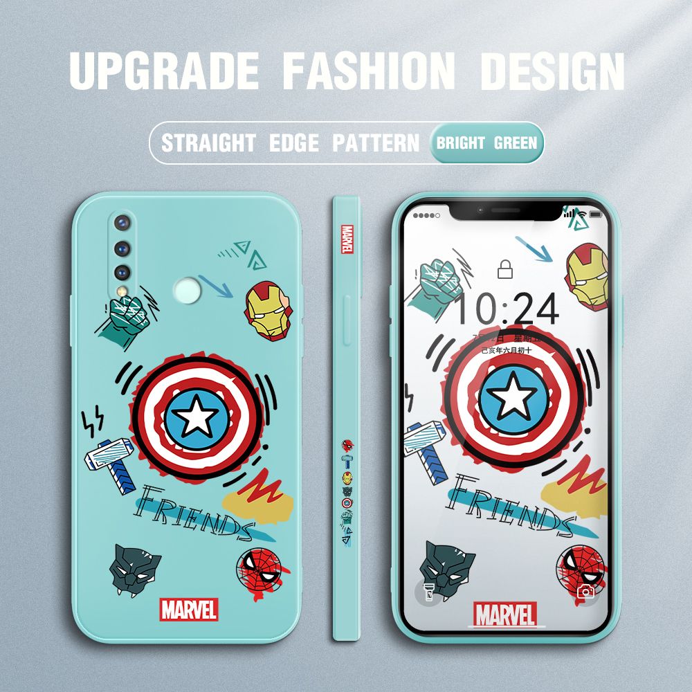 UCUC for Vivo Y19 Back Cover Creative Shield Ultra Thin Soft Luxury Square Multicolor Liquid Silicone Phone Case