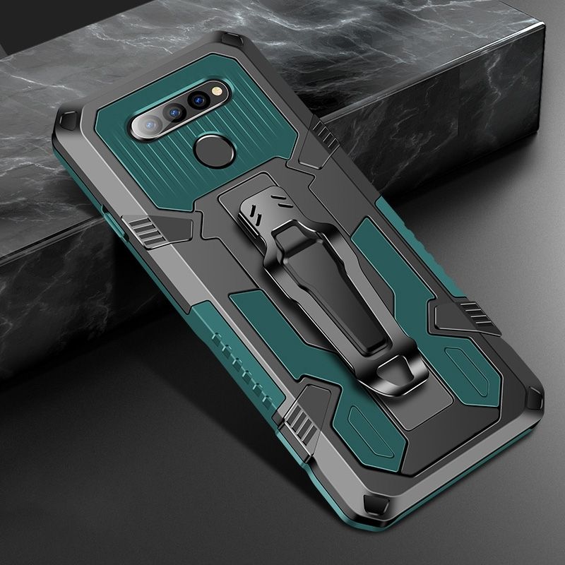 （Ready Stock)For LG K41S & K51S Machine Armor Warrior Shockproof PC + TPU Protective Case(Coffee)