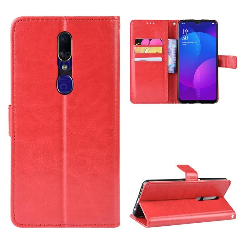 Holster Flip Stand Wallet Crazy Horse PU Leather Case For Oppo F11 Pro Cover