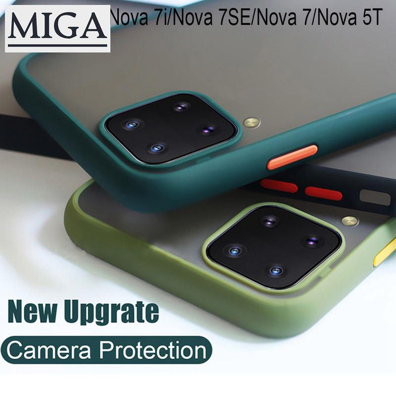 For Huawei Nova 7i/Nova 7/Nova 7SE/Nova 5T Case, Fashion Ultra Thin Matte Clear Hard PC + Silicone Frame Back Cover Phone Case