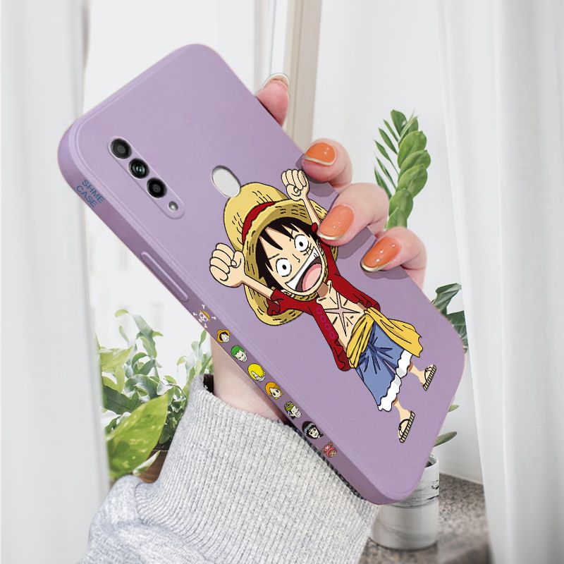 AMORVOR for OPPO A31 2020 Back Cover Anime One-Piece Luffy Side design Soft Case Liquid Silicone Phone Cases