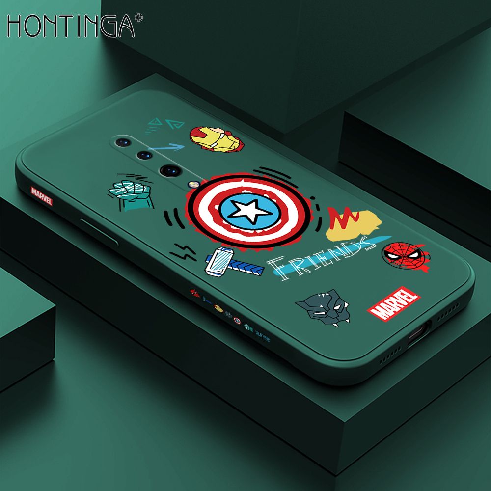 Hontinga for OnePlus 7 Pro Case Side Design Trendy Cartoon Sign Back Cover Soft Square Edge Pattern Liquid Silicone Phone Cases