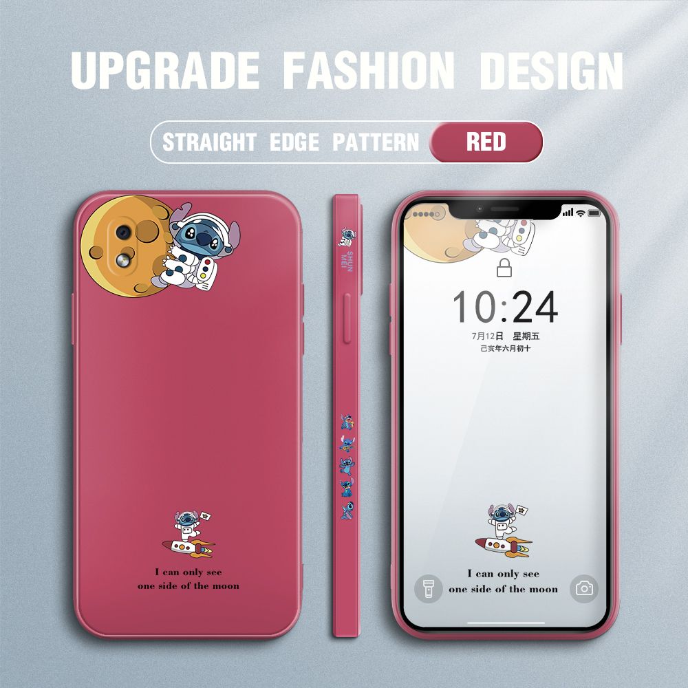 Jizetin for Samsung Galaxy A01 Core Case Side Design Phone Cover  Astronaut Stitch Cover Square Edge Pattern Liquid Silicone Trend Case