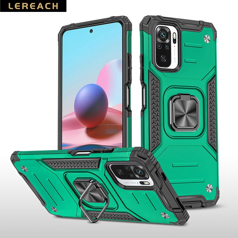 Lereach For Xiaomi Redmi Note 10 / Note 10S / Poco M5s Case Shockproof Rugged Armor Kickstand Cover