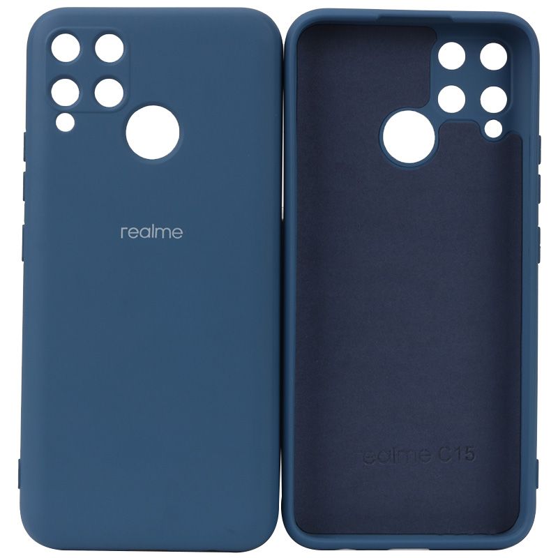 For Realme C15 Liquid Silicone Phone Case  Silky Soft-Touch Protective Cover