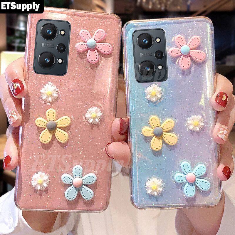 ETSupply Case Realme GT2 Phone Cover Glitter Bling Sequins Case Sun Moon Phone Case for Realme GT2  Transparent Soft Cover Cover Full Stars Moon