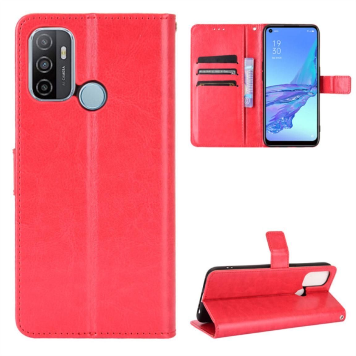 Case For Oppo A53 2020 Casing Flip Leather Card Case + Tpu Silicone Back Cover Soft Phone Case