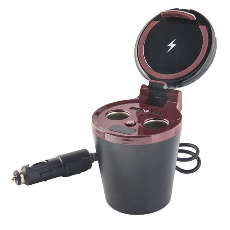 LD01 Car Wireless Charger Cup with Dual USB Output 10W Fast Charging Technology for iPhoneXS/XR/XS Max for Airpods 2Th