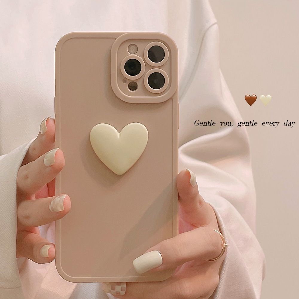 Cute Heart Case Soft Silicone Cover Mobile Phone Protective Case