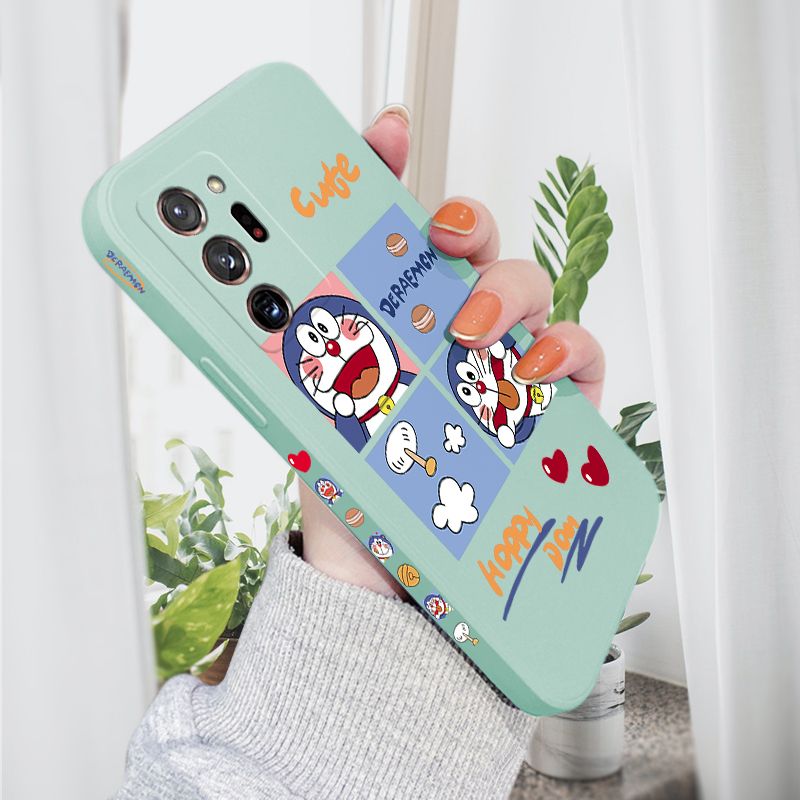 AMORVOR for Samsung Galaxy Note 20 Ultra Back Cover Cute Happy Cartoon Side design Soft Case Multicolor Liquid Silicone Phone Cases