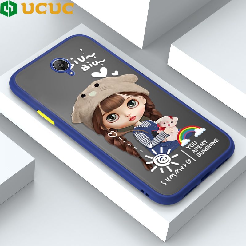UCUC for Redmi Note 2 Back Cover Rainbow Lovely Girls Frosted Transparent Hard Phone Case Thin Shockproof Full Cover Camera Protect Case