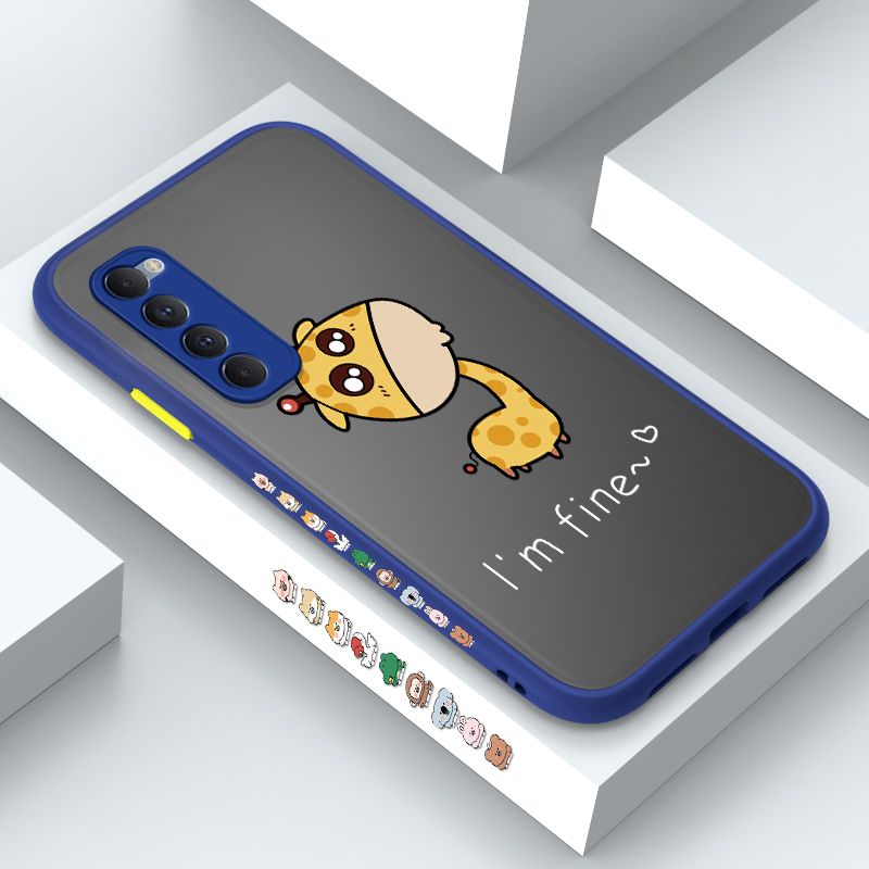 ZeroQiQi for OPPO Reno 4 Pro Case Cute Funny Giraffe Side Printing Cover Frosted Ultra Thin Protective Anti Fall Phone Case