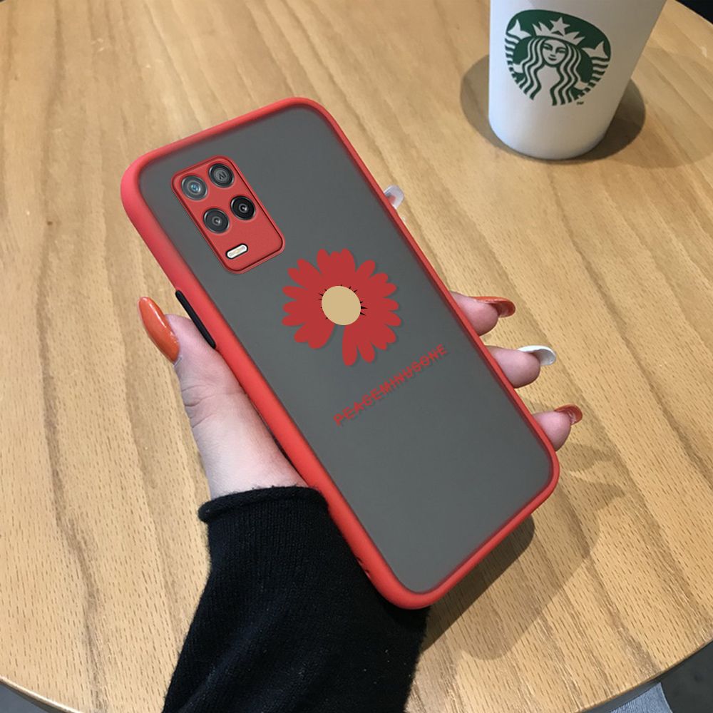 Jizetin for Realme 8 5G Back Cover Small Fresh Daisies Mobile Phone Case Ultra Thin Full Lens Protection Phone Case for Girl