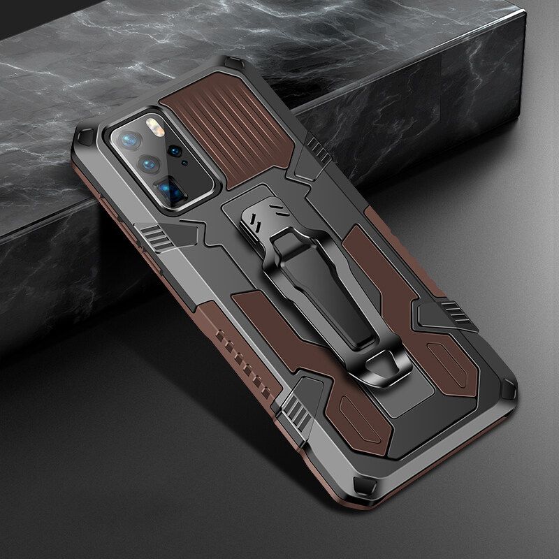 Shockproof Phone Case For Huawei P40 Pro Rugged Armor Aluminum Magnetic Stand Metal Anti-fall Cover