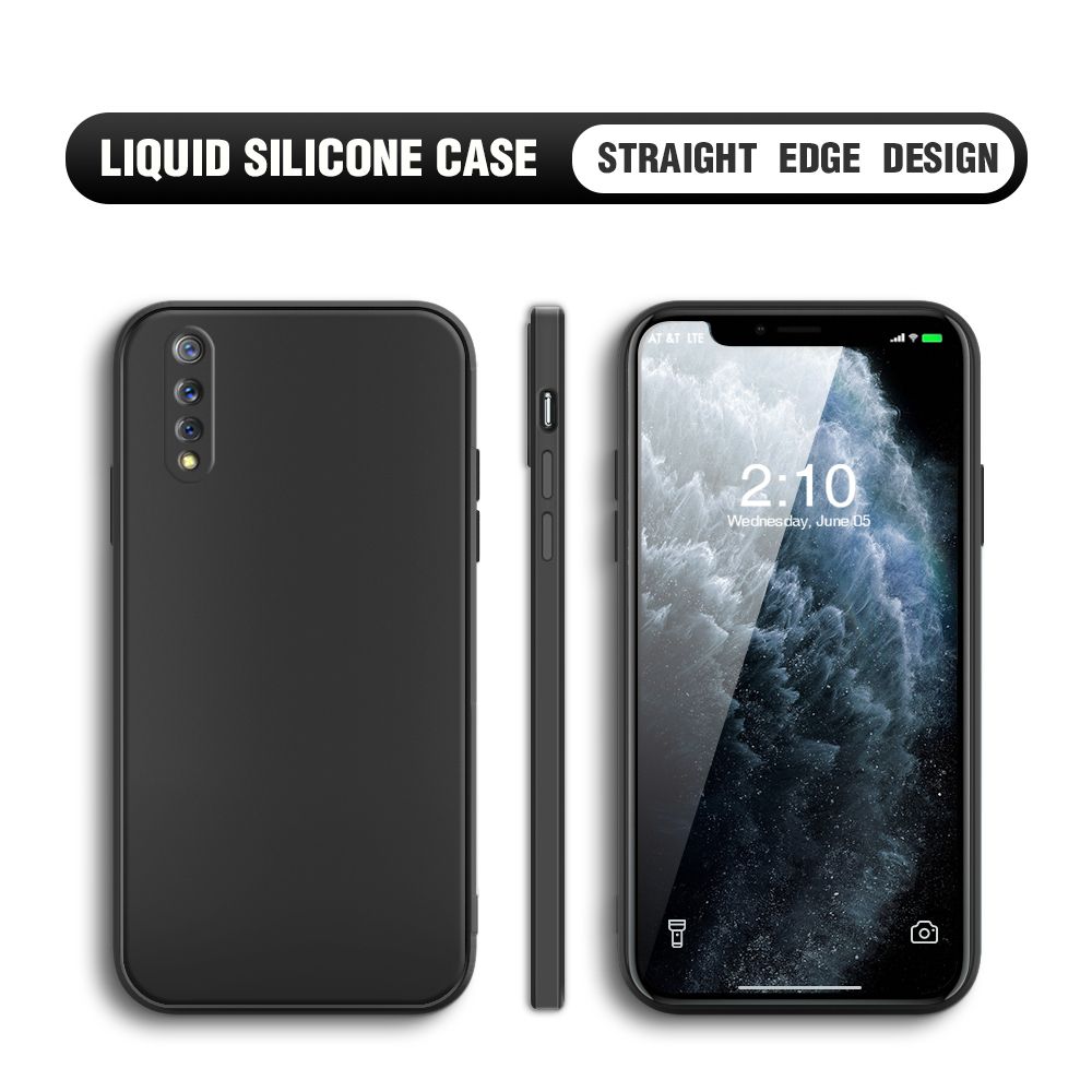 BILI for Vivo S1 Back Cover Ultra Thin Soft Luxury Square Multicolor Liquid Silicone Phone Case