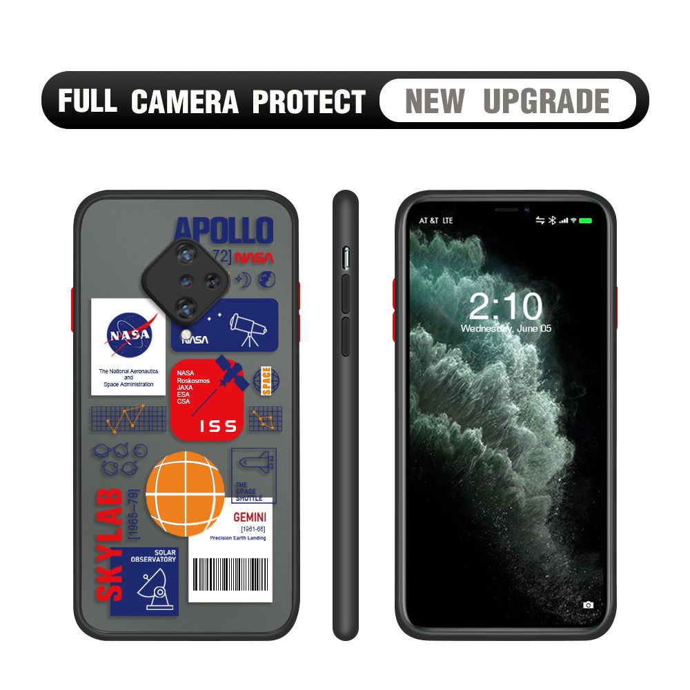 Hontinga for Vivo S1 Pro Case Travel Poster Camera Shockproof Protection Cases Edge Frosted Transparent Phone Cover