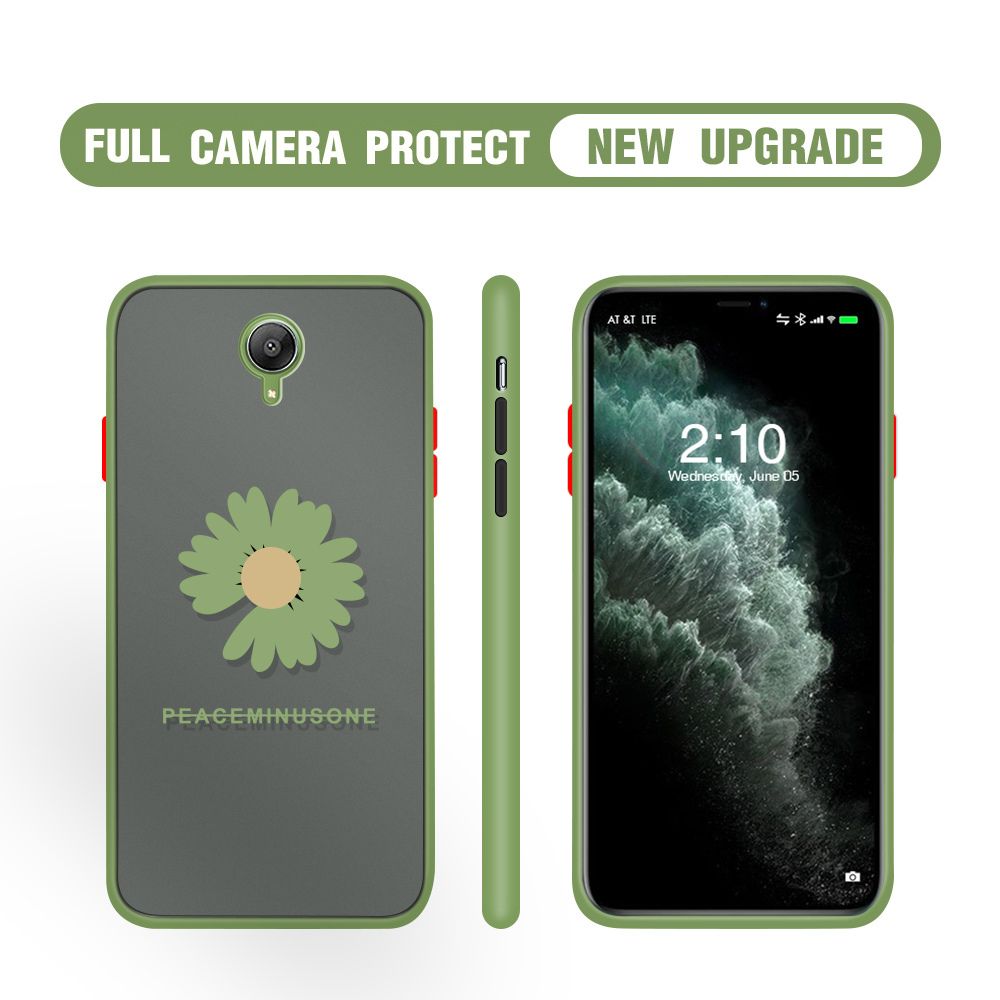 Hontinga for Redmi Note 2 Case Daisy Flower Cover Camera Shockproof Protection Case Edge Frosted Transparent Phone Cover