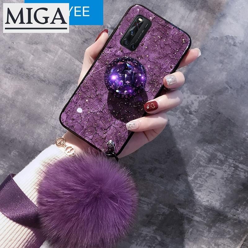 For VIVO Y20i Y20S Y20 VIVO Y50 VIVO Y11 VIVO Y17 Y12 VIVO Y15 2020 VIVO Y91C VIVO Y30 Y30i Y91 VIVO Y93 Y95 VIVO Y81 Y83 VIVO Y85 Luxury Gold Foil Bling Marble Phone Cases Hard Silicone Cover Case Glitter Case with Holder and Pendant