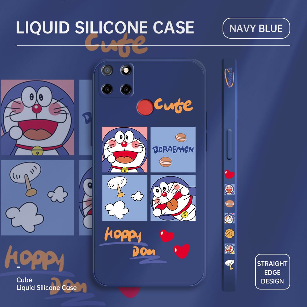 ZeroQiQi for Realme C25 Case Cartoon Cat Phone Cover Soft Full Lens Protection Case Ultra Thin Soft Liquid Silicone Phone Case