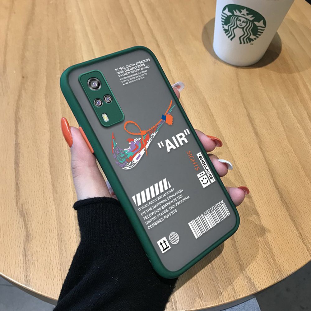 Phone Case HP For Vivo Y31  Y31 Fashion Popular Brand AIR Shoes Logo Frosted Transparent Full Camera Protect Handphone Hard Shell Cases Back Cover Casing