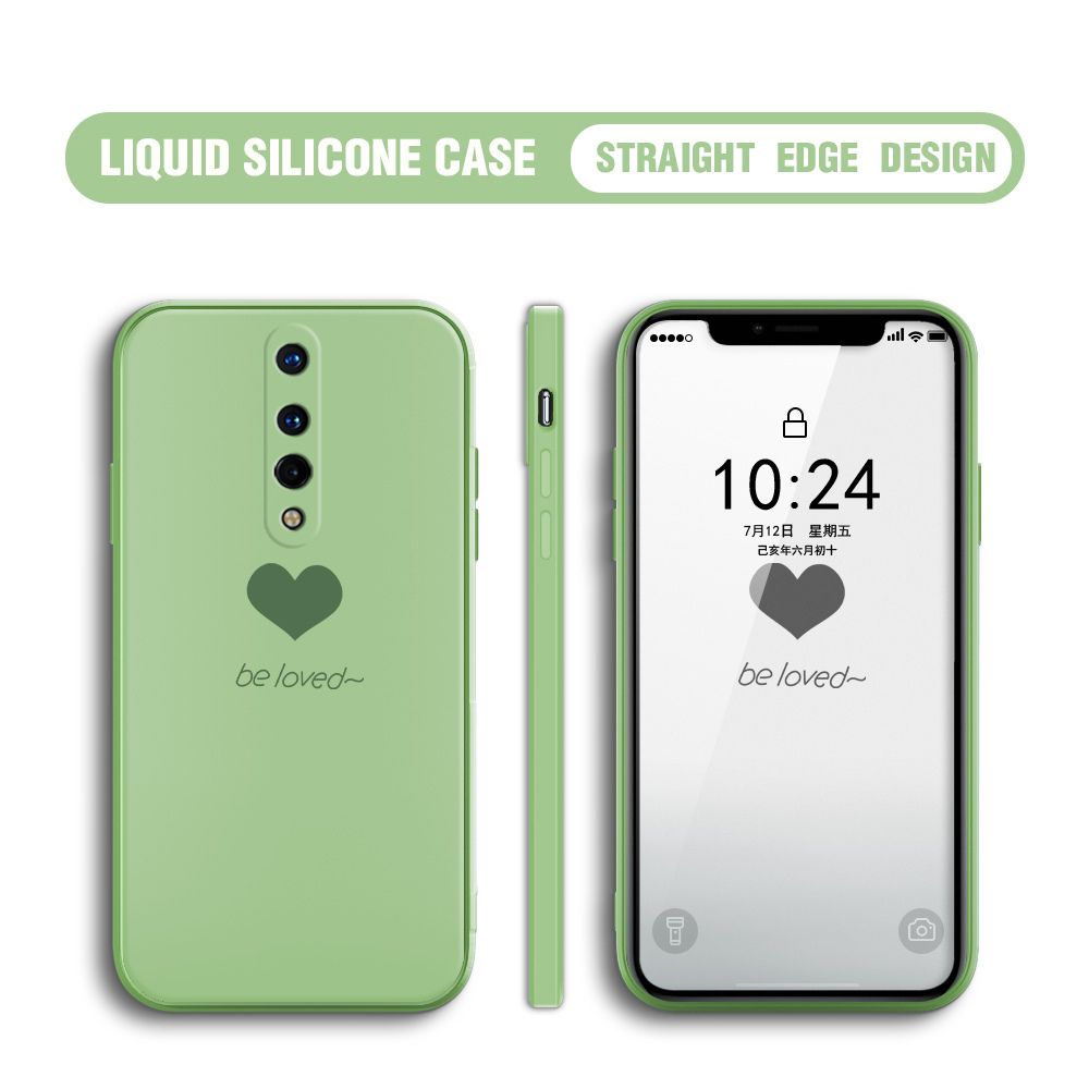 Jizetin for OnePlus 8 Back Cover Little Love Multicolor Liquid Silicone Phone Case Soft Square Lens Protection Phone Cases