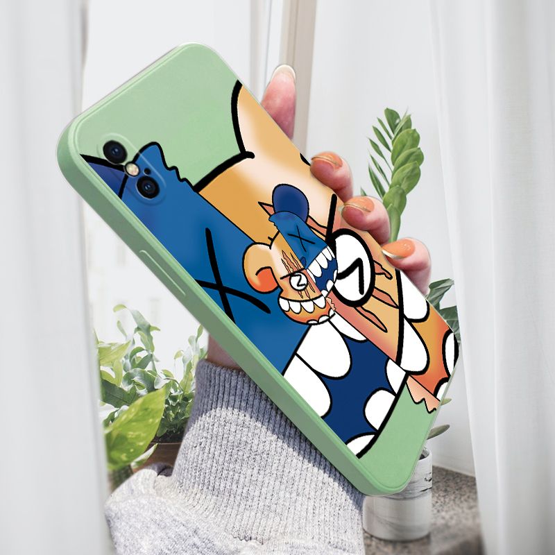 AMORVOR for iPhone XS MAX Back Cover Fashion Popular Side design Soft Case Liquid Silicone Phone Cases