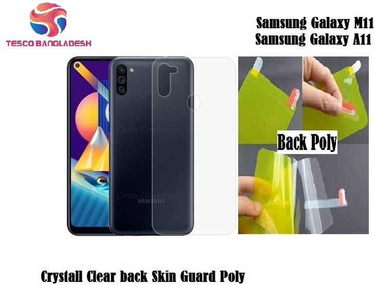 Samsung Galaxy A11 / M11 Clear Transparent 3D Crystal Clear Back Skin Guard Poly-Transparent