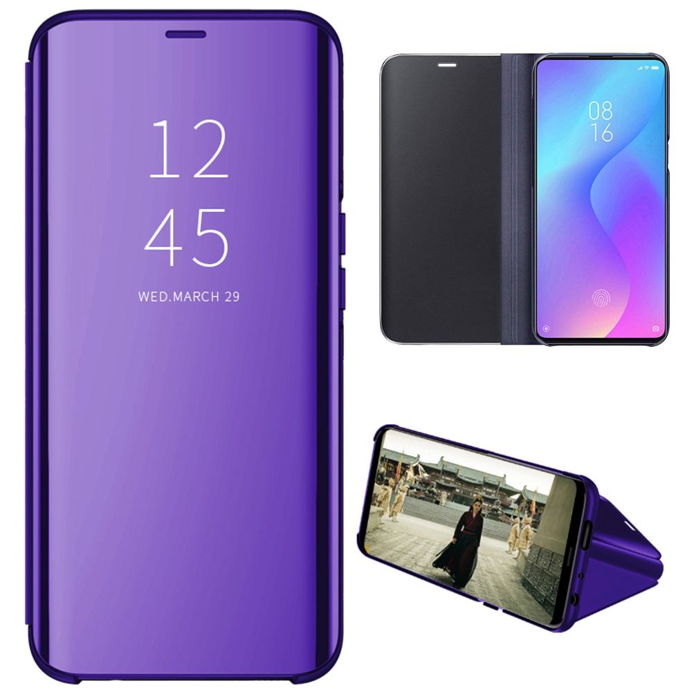 For Xiaomi Redmi K20 Mirror Plating Hard PC -PU Leather Semi-transparent Standing View Case Cover Mirror Plating Hard PC -PU Leather Semi-transparent Standing View Case Cover