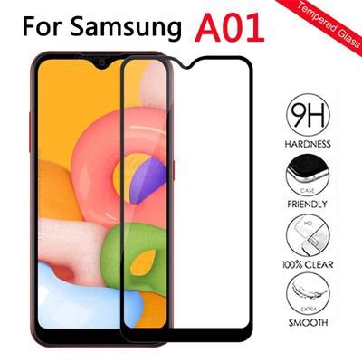 Samsung Galaxy A01 Big Shining Curve Tempered Glass Screen Protector-Black