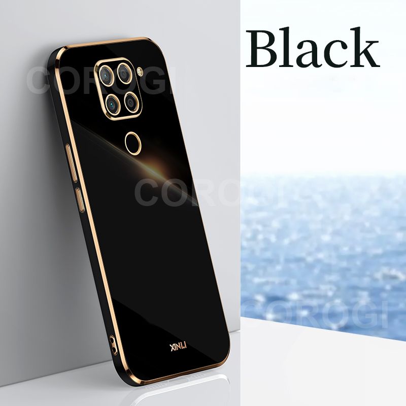 For Xiaomi Redmi Note 9 Back Cover Fashion Shiny Plating Square Bumper Camera Protection Case Soft Silicone Shockproof Protective Mobile Phone Cases