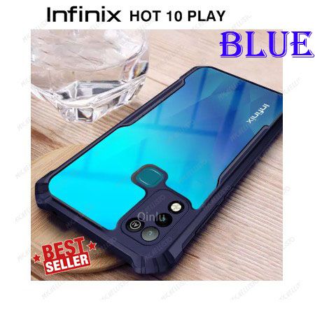 For Hot 10 Play Edge-Reinforced Shockproof Cushion Back Clear Hybrid Transparent Hard Cover Casing