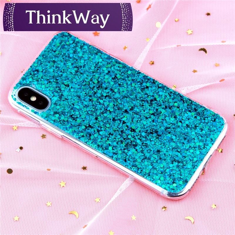 Glitter Phone Case For iPhone 13 12 11 Pro Max Luxury Soft Epoxy Crystal Cover For iPhone XR X S 6 6s 7 8 Plus SE Sequins Fundas