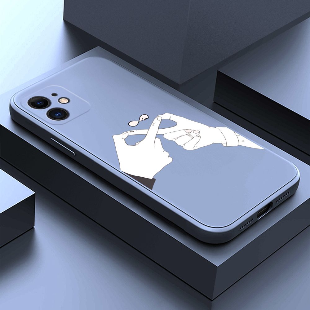 ZeroQiQi for iPhone 12 Mini Back Cover Mobius Ring Ultra Thin Soft Luxury Square Multicolor Liquid Silicone Phone Case