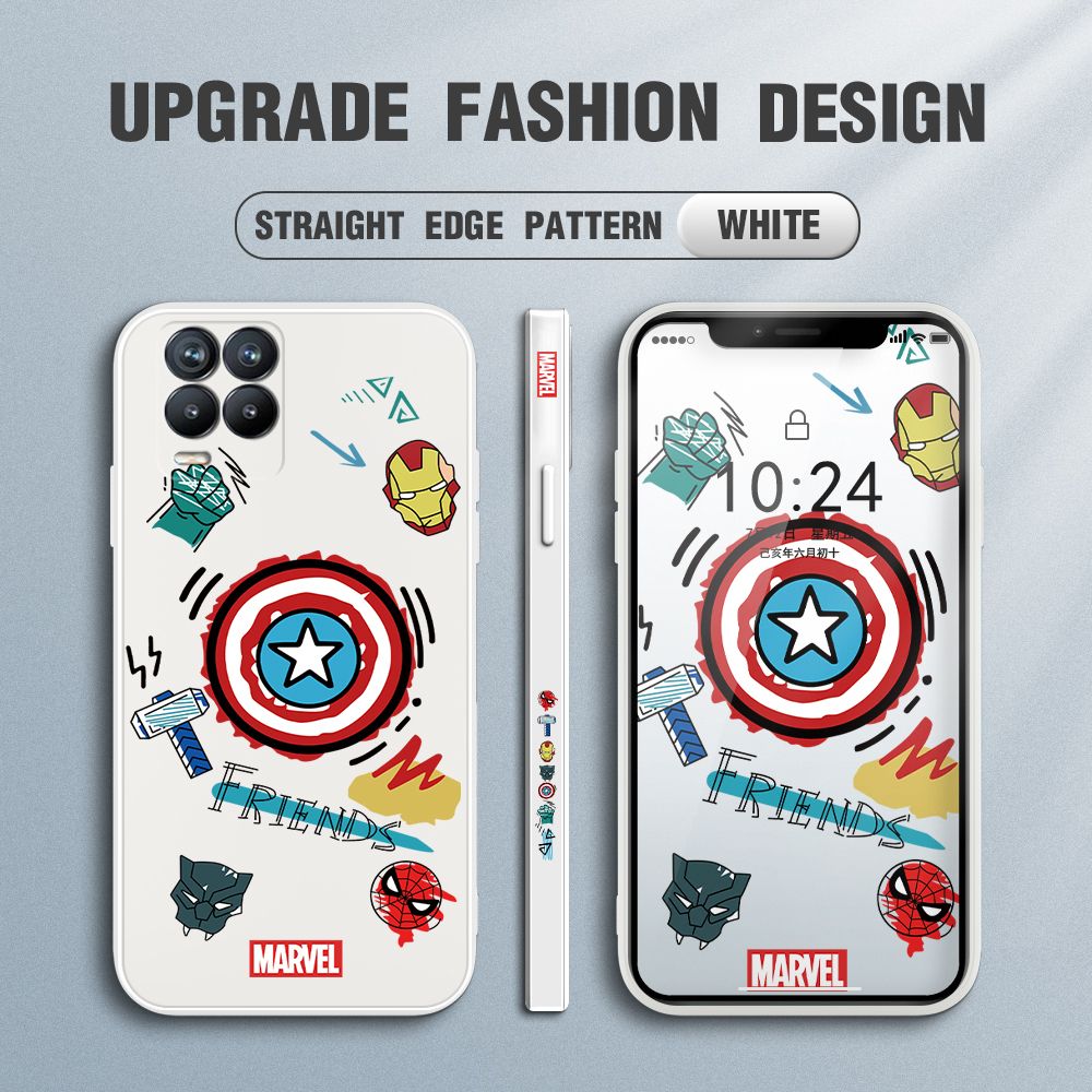 UCUC for Realme 8 / Realme 8 Pro Back Cover Creative Shield Ultra Thin Soft Luxury Square Multicolor Liquid Silicone Phone Case