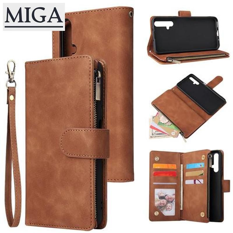 For Huawei Nova 5T BJONE Vintage Flip Case For Honor 20 Pro Honor 20 PU Leather Card Slot Wallet Case