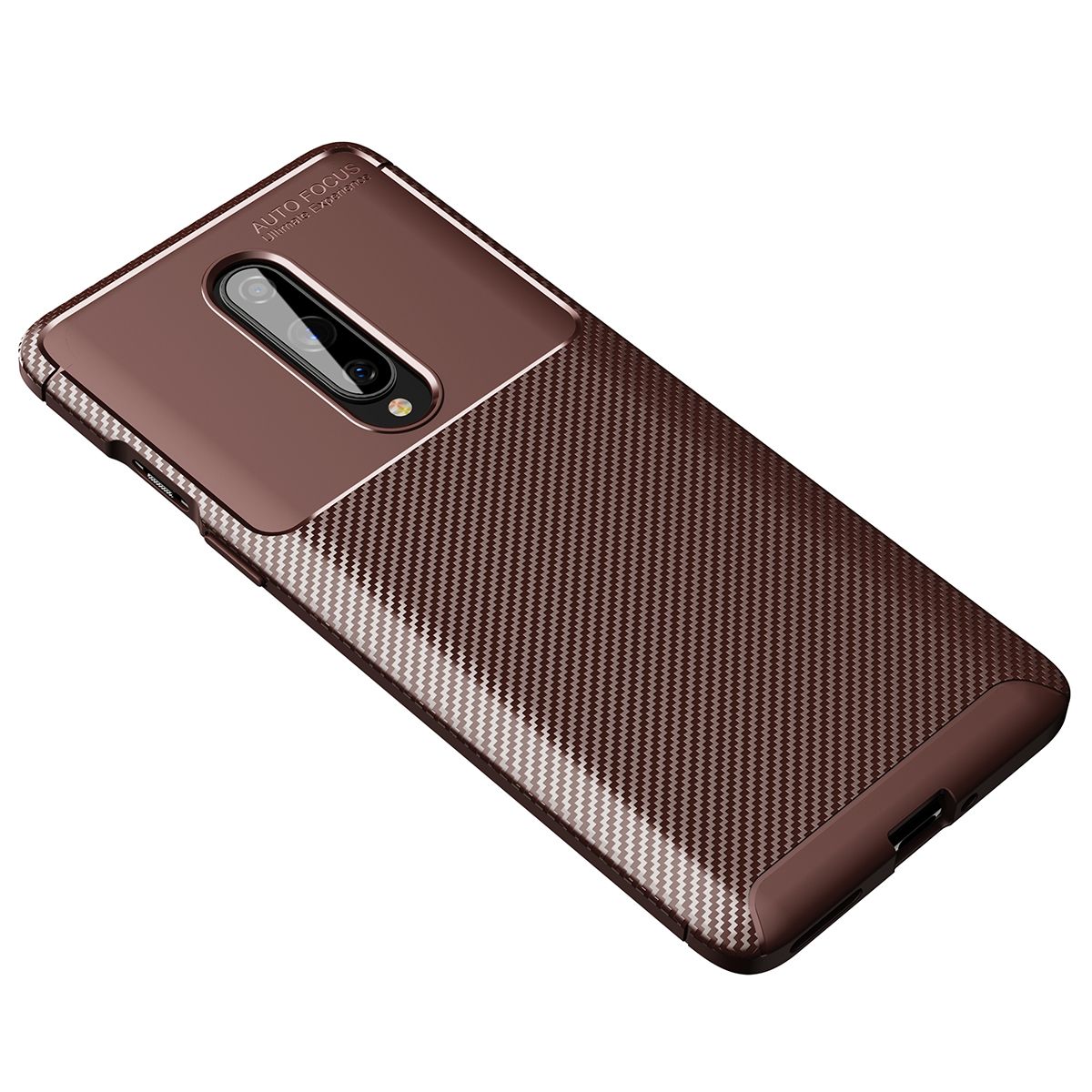 For OnePlus 8 Carbon Fibre Grip Slip-Resistant Soft TPU Silicone Shockproof Protection Case Cover