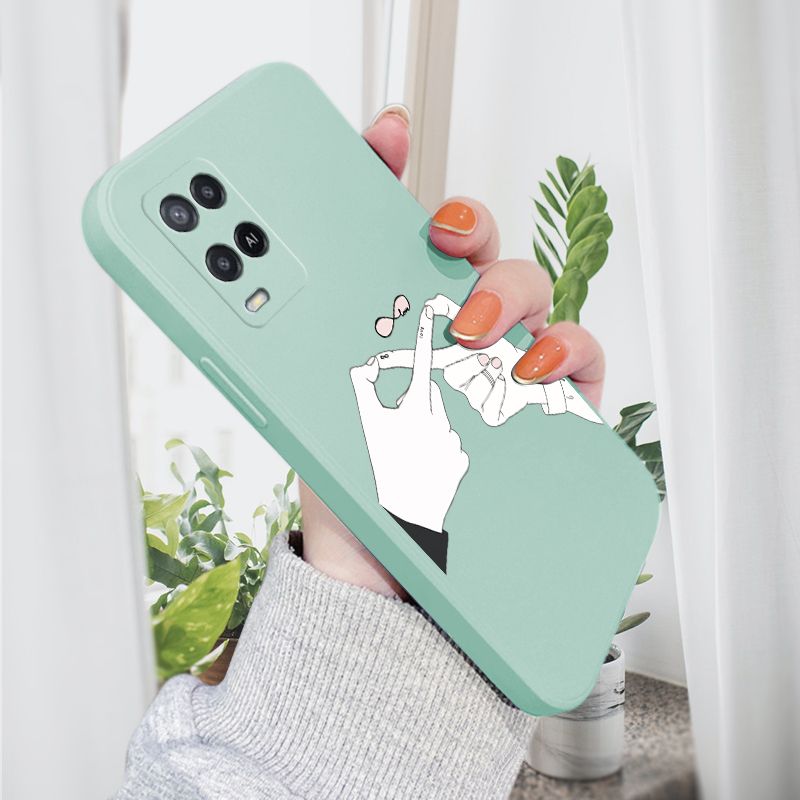 AMORVOR for OPPO A54/A54 2021 Back Cover Love Infinity Side design Soft Case Liquid Silicone Phone Cases