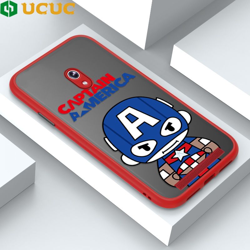 UCUC for ASUS 6 Case Creative Cartoon Superman Warrior Frosted Transparent Hard Cover Shockproof Soft Edge Full Cover Camera Protect Case