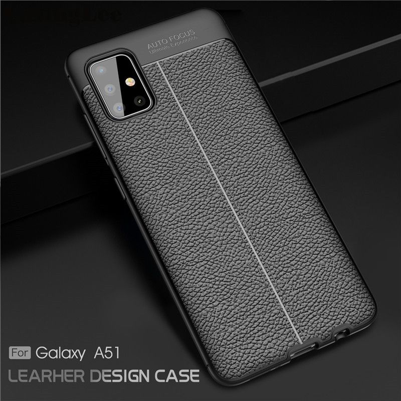 Phone Case For Galaxy A51 Case for Silicone Litchi Pattern PU Leather Shockproof Back Cover Samsung Galaxy A51 Phone Case