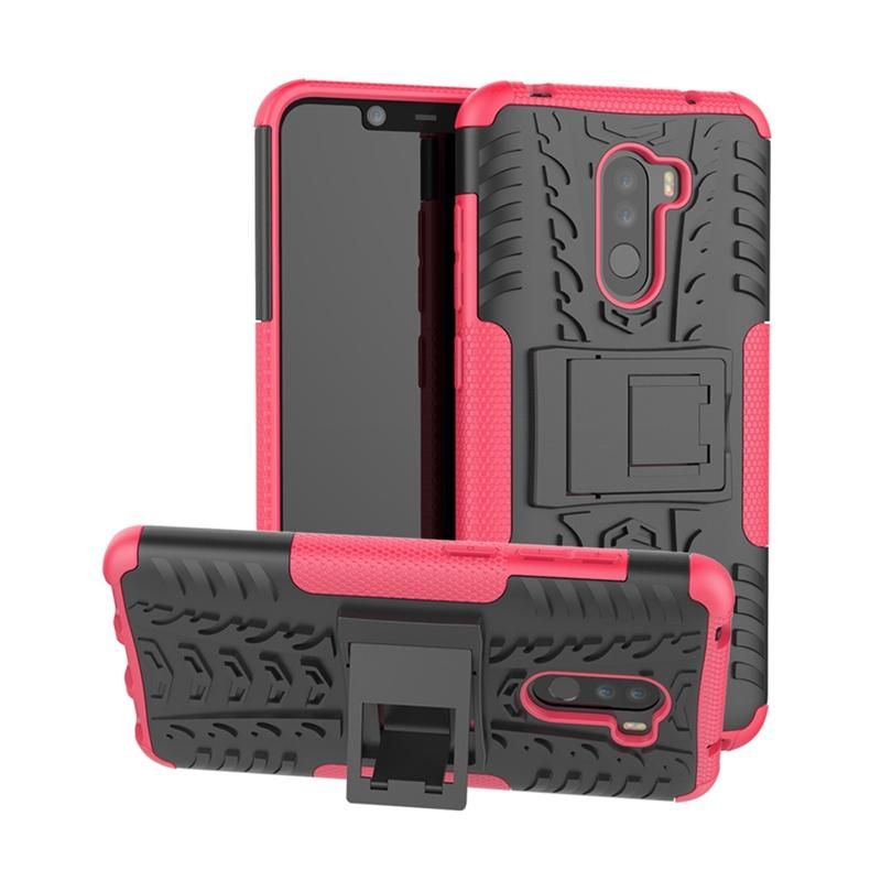 For Xiaomi Mi Pocophone F1 / Poco F1 Rugged Hybrid Armor Heavy Duty Hybrid TPU Stand Impact Plastic Case Hard Shock Proof Cover
