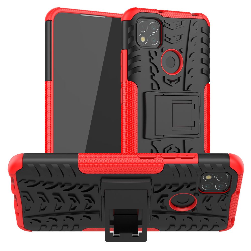 Heavy Duty Armor Tough Hybrid Shockproof Dual Layer Kickstand Protective Case Cover For Xiaomi Redmi 9C