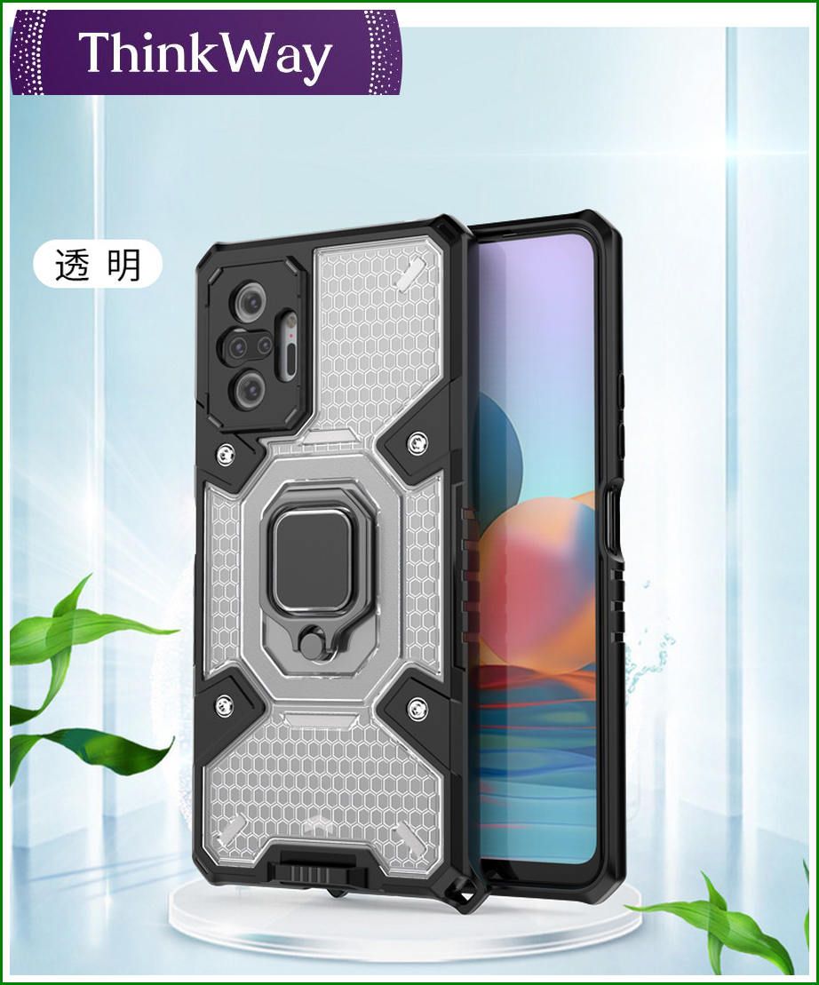 Transparent Back Metal Ring Bracket Protective Case Shockproof Armor Cover For Xiaomi 10T/ Xiaomi 10T pro/ Redmi K30S/K30S Extreme Edition & Redmi Note9S/Note9pro 4G/Note9 pro Max