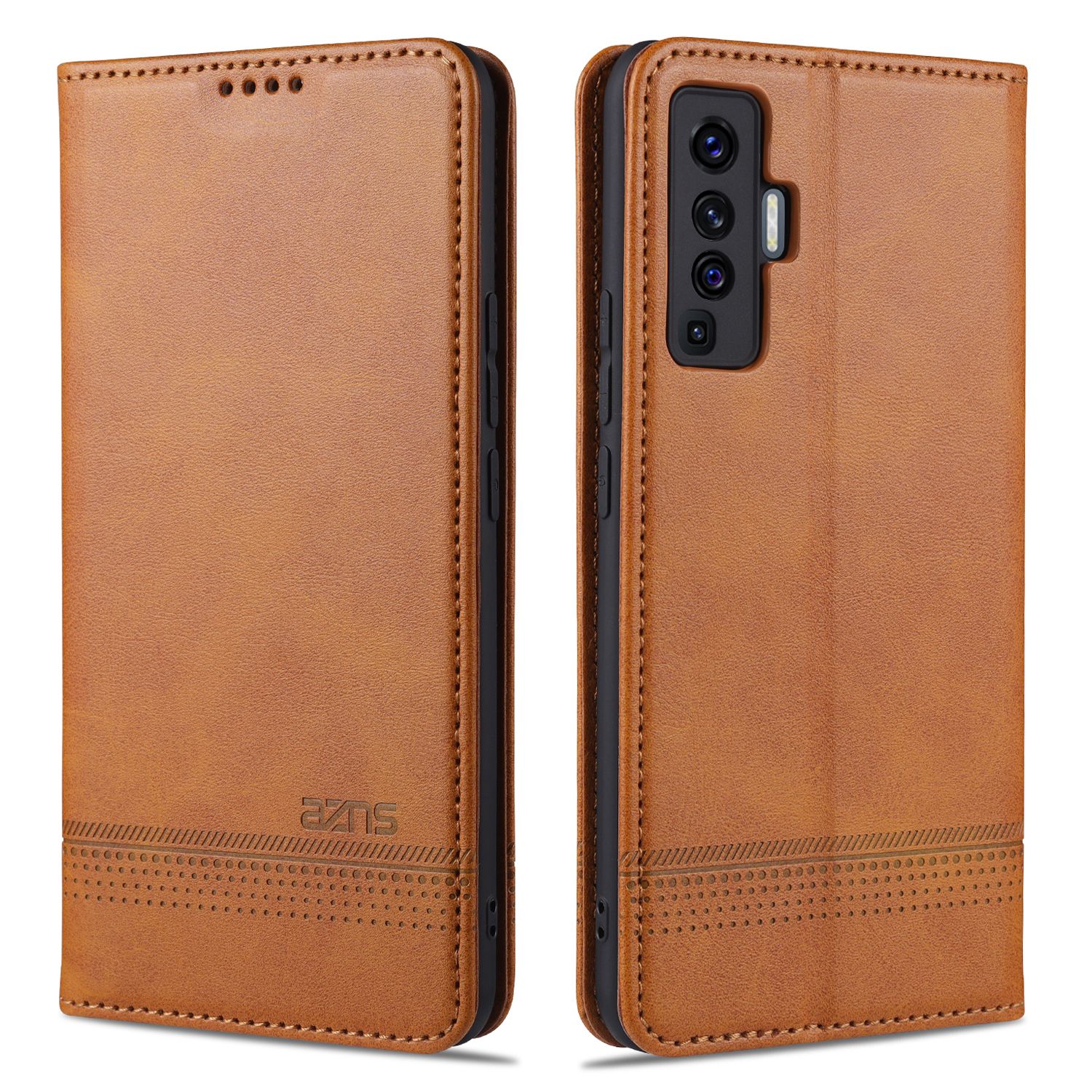 Leather Case for Vivo X50 Vintage Flip Wallet Card Slots Magnetic Closure TPU Inner Stand Cover